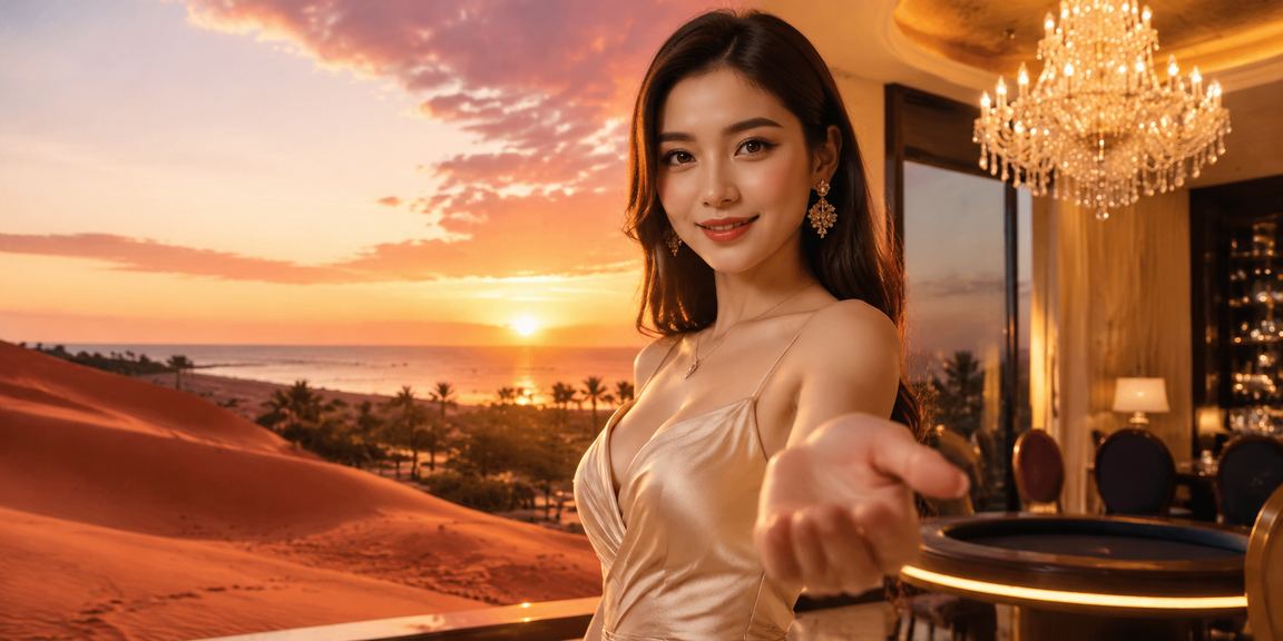 Không khí lễ hội trò chơi bài và xổ số tại bãi biển Mũi Né về đêm